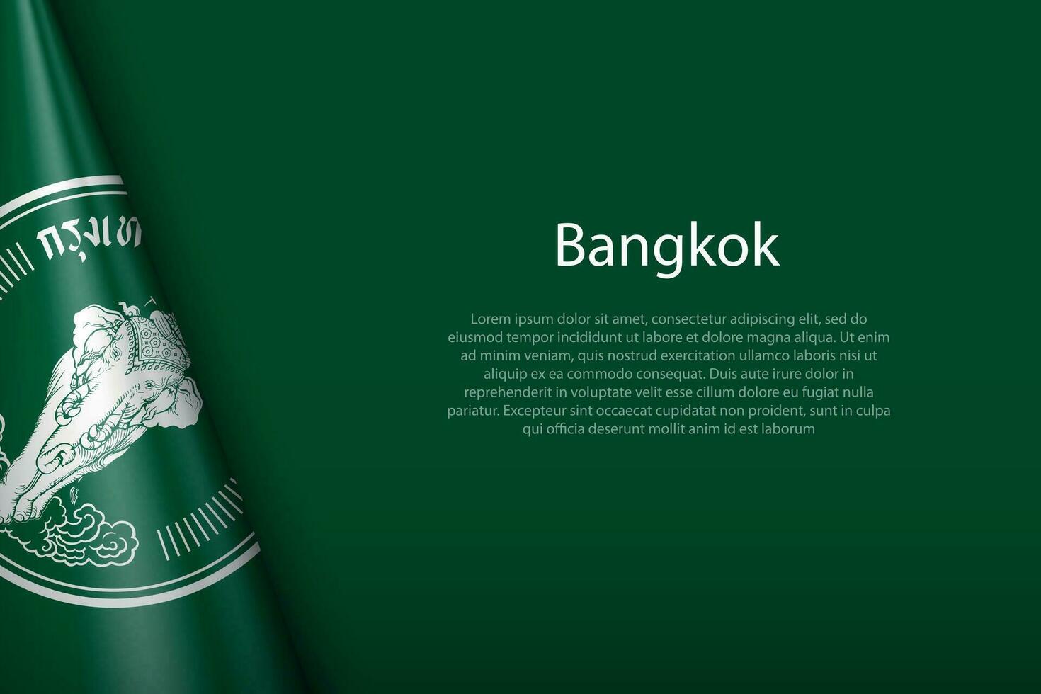 3d flag of Bangkok, is a city of Thailand vector