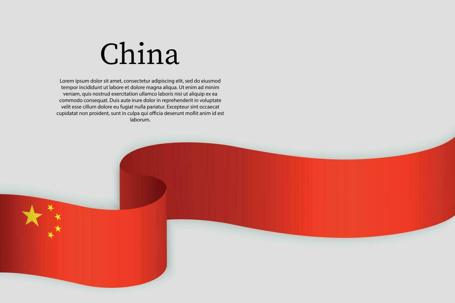 Ribbon flag of China. Celebration background vector