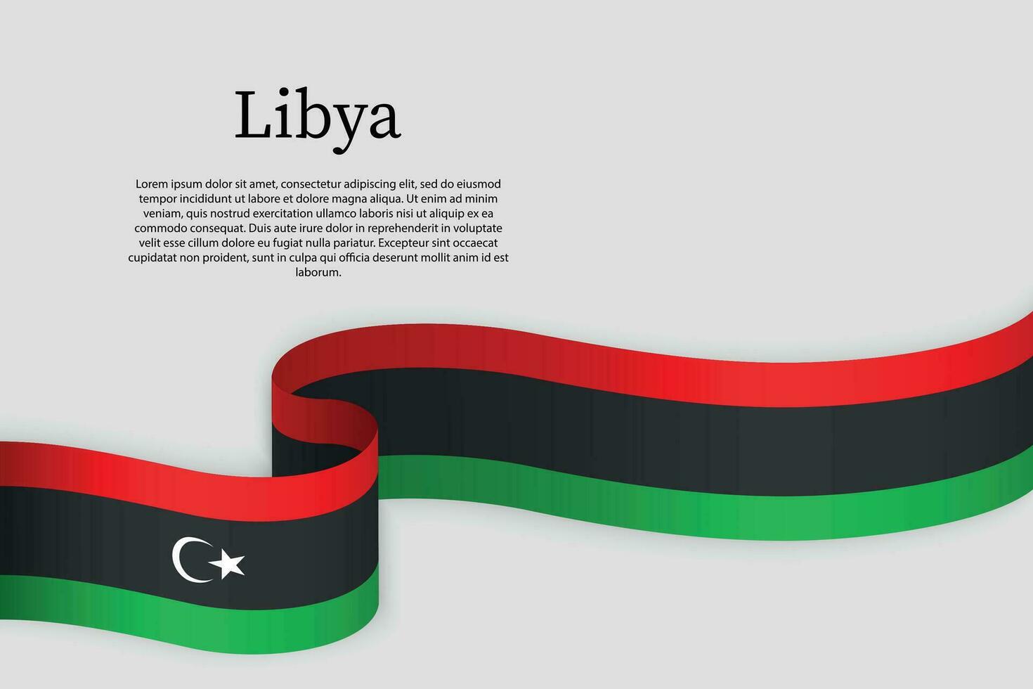 Ribbon flag of Libya. Celebration background vector