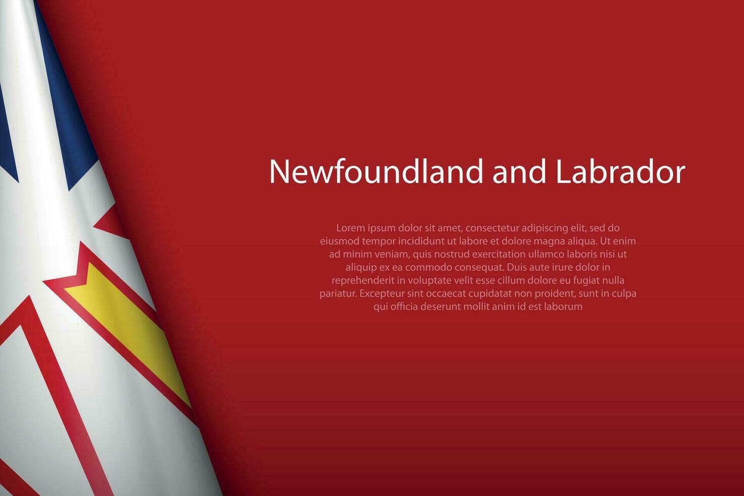 flag Newfoundland and Labrador, state of Canada, isolated on background with copyspace vector