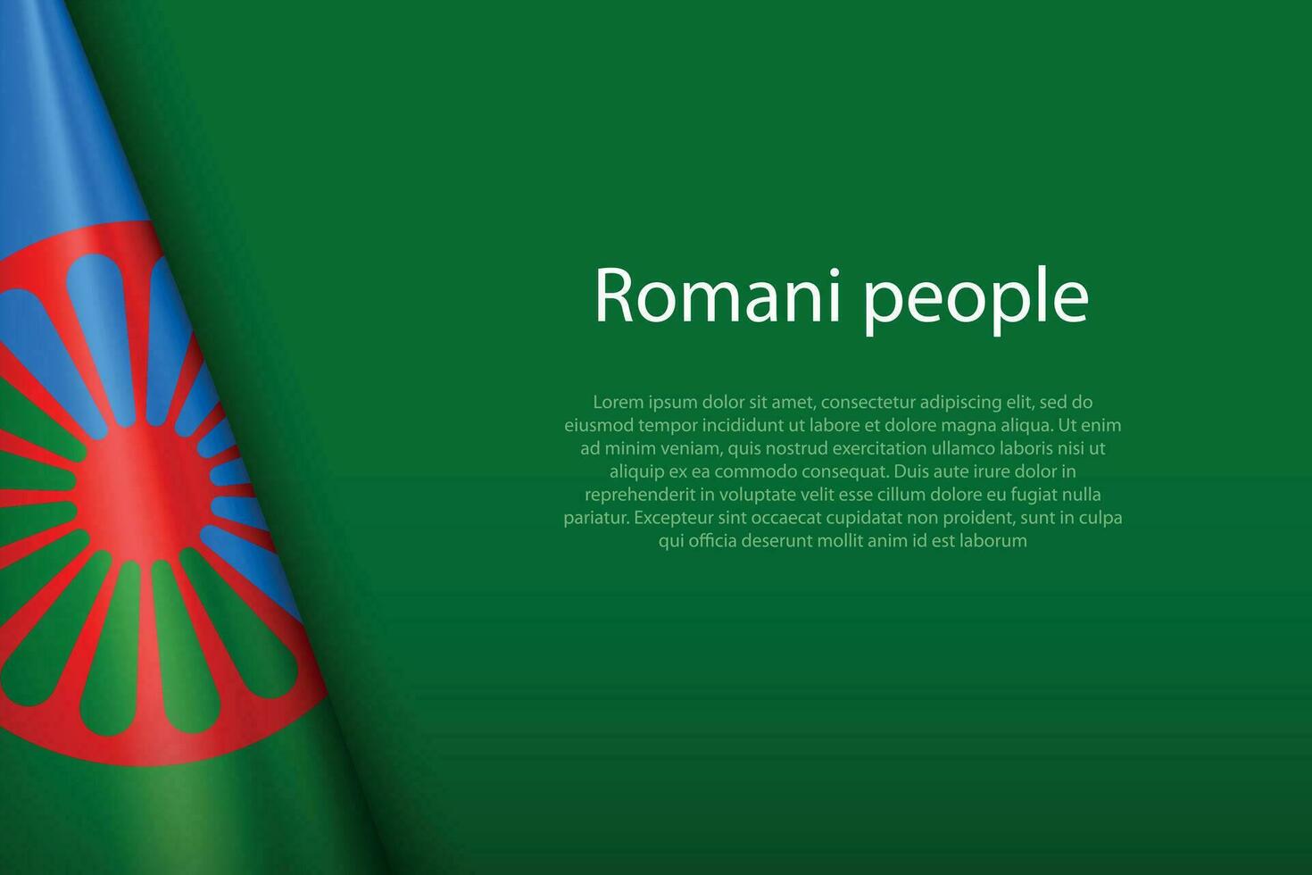 flag of Romani people, Ethnic group, isolated on background with