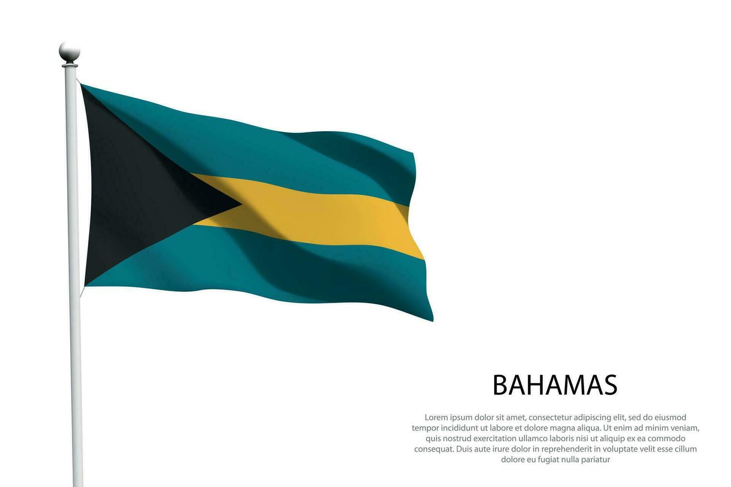 National flag Bahamas waving on white background vector