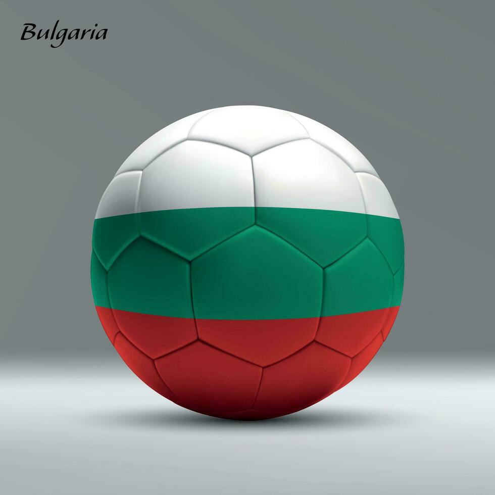 3d realistic soccer ball iwith flag of Bulgaria on studio background vector