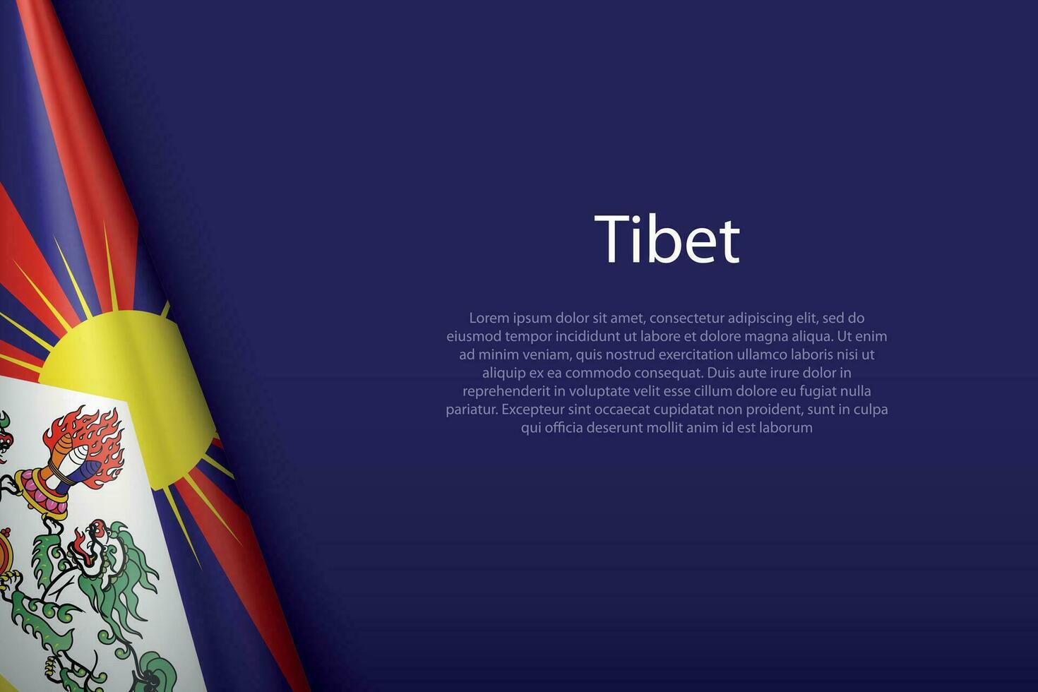 bandera de Tíbet, étnico grupo, aislado en antecedentes con copyspace vector