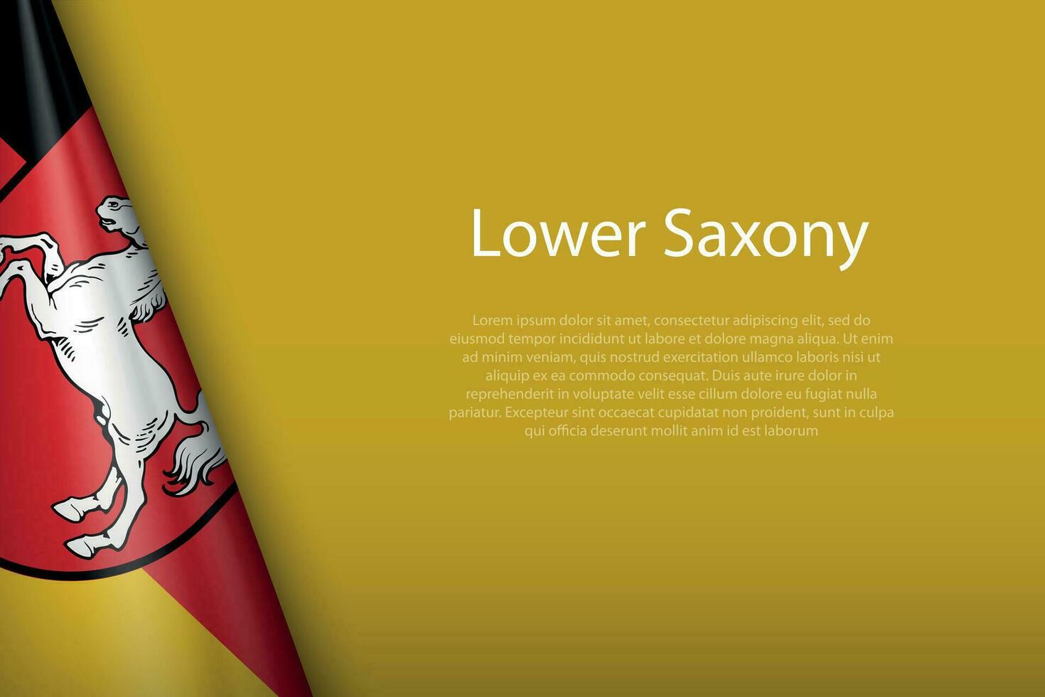 flag Lower Saxony, state of Germany, isolated on background with copyspace vector