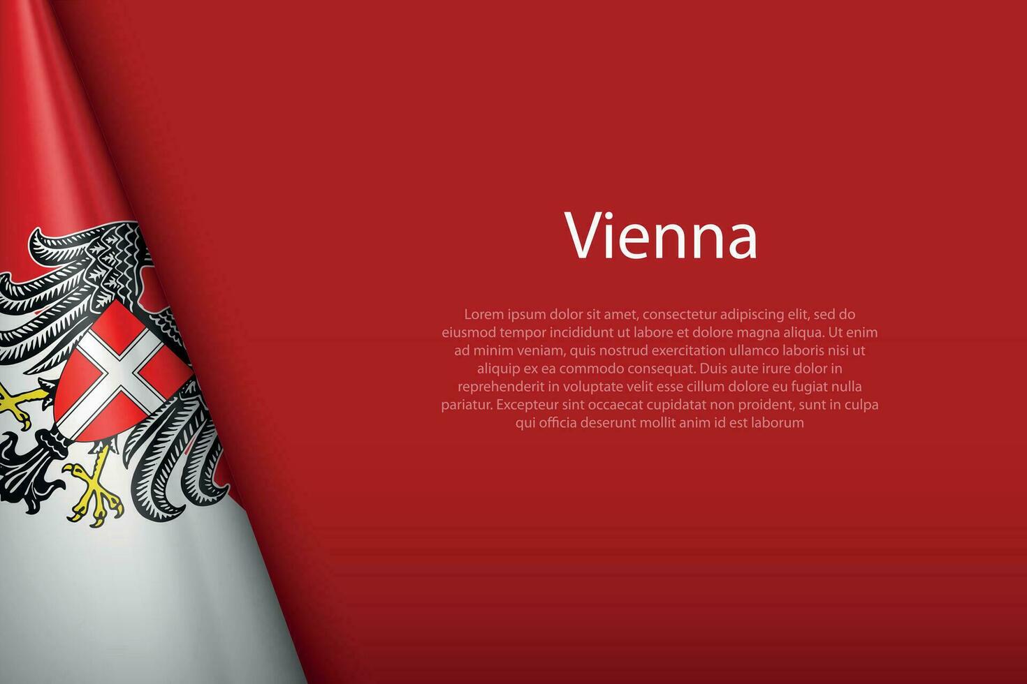 flag Vienna, state of Austria, isolated on background with copyspace vector