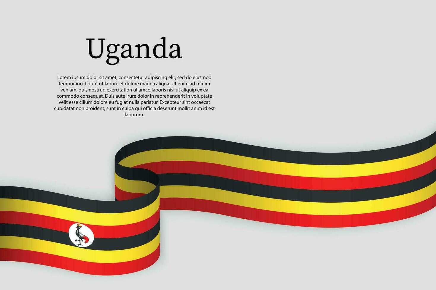 Ribbon flag of Uganda. Celebration background vector