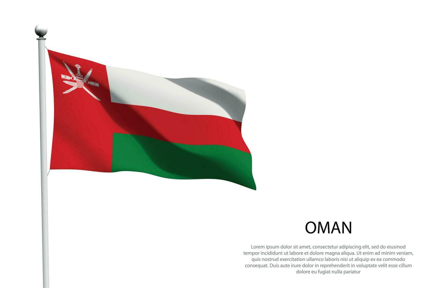 national flag Oman waving on white background vector