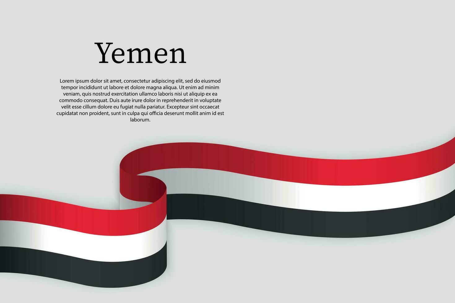 Ribbon flag of Yemen. Celebration background vector