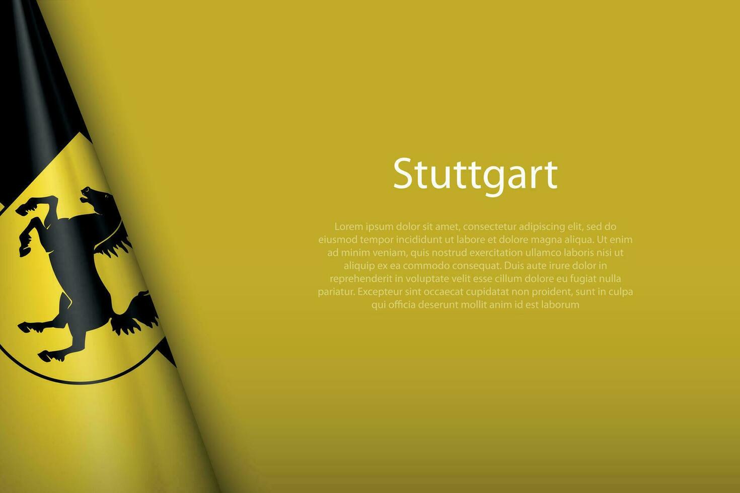 3d flag of Stuttgart, is a city of Germany vector