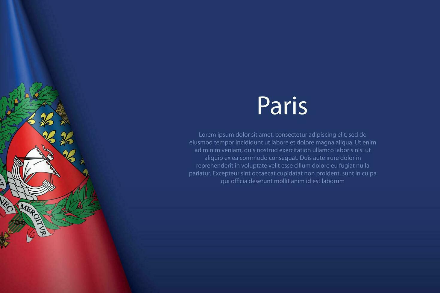 3d flag of Paris, is a city of France, vector