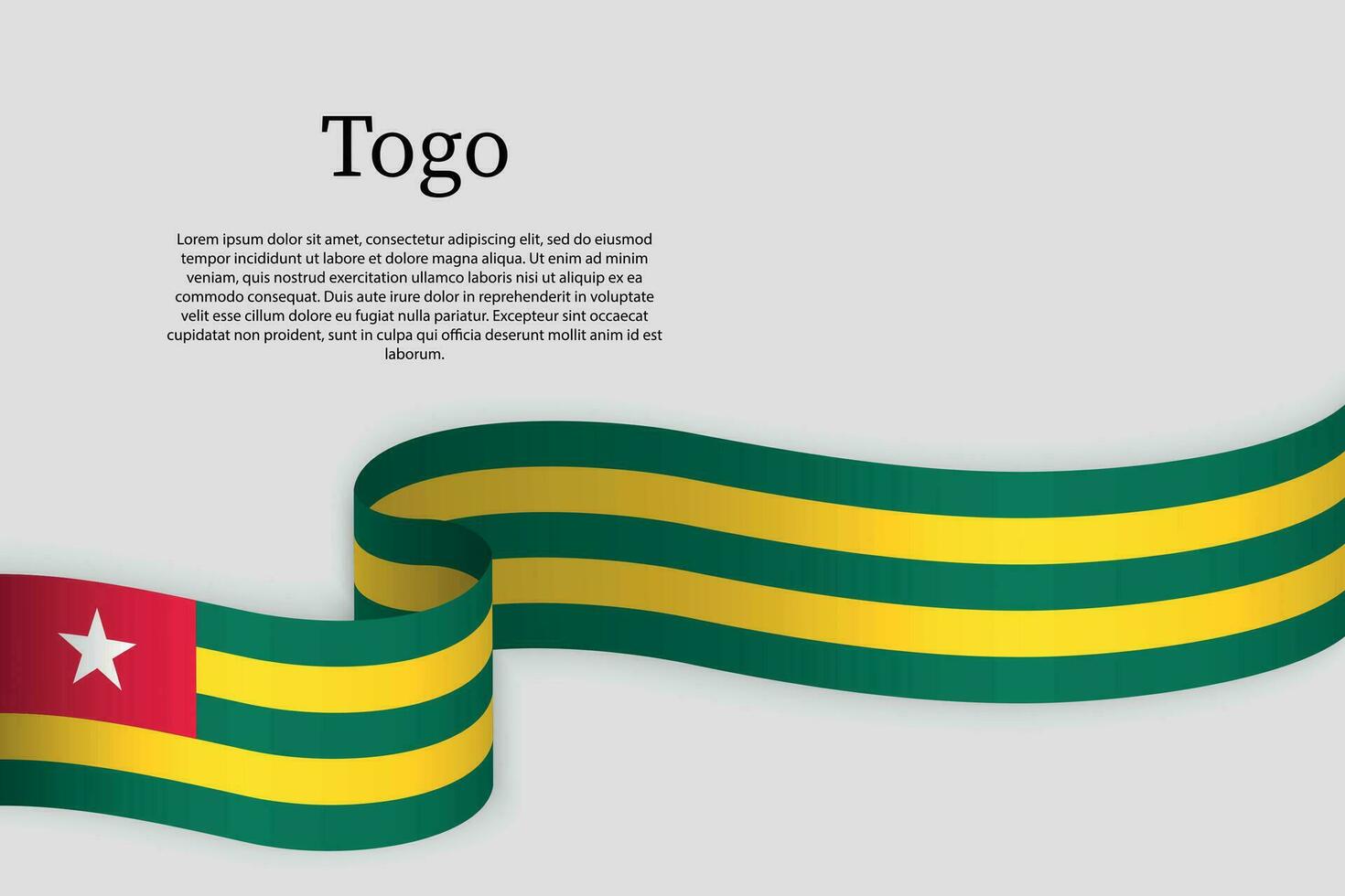 Ribbon flag of Togo. Celebration background vector