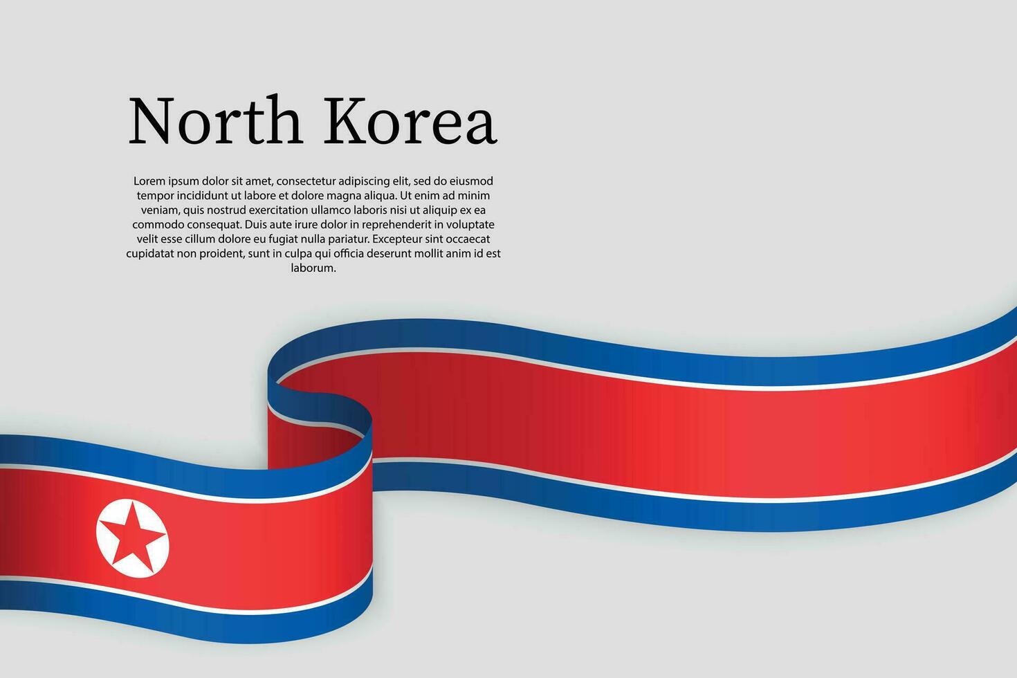 Ribbon flag of North Korea. Celebration background vector