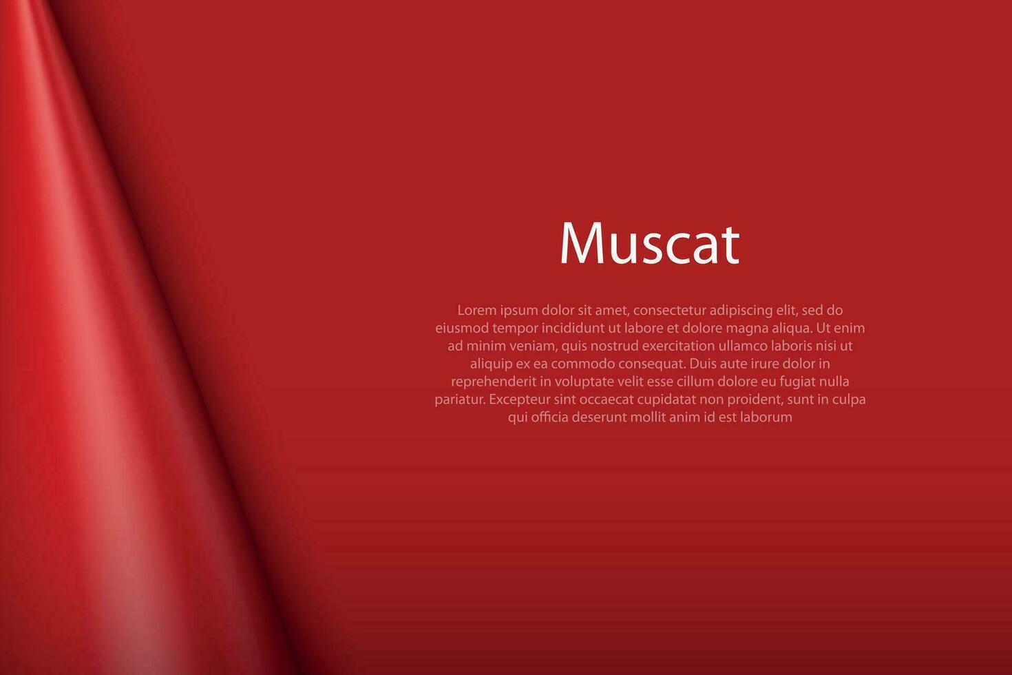 3d flag of Muscat, is a city of Oman vector