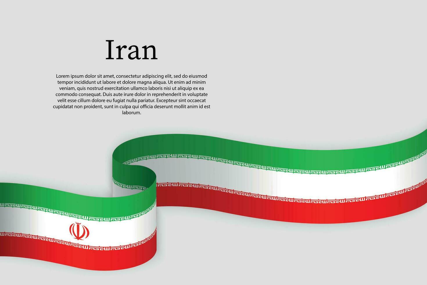 Ribbon flag of Iran. Celebration background vector