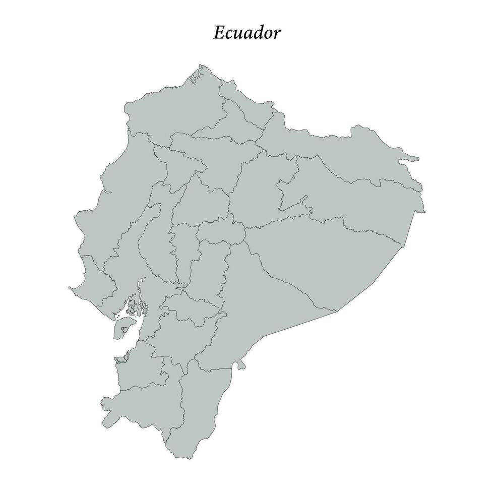 sencillo plano mapa de Ecuador con fronteras vector