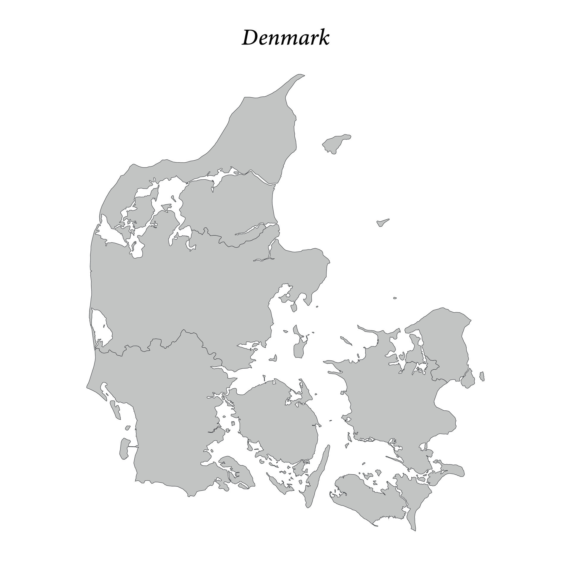 Simple flat Map of Denmark with borders 35316321 Vector Art at Vecteezy