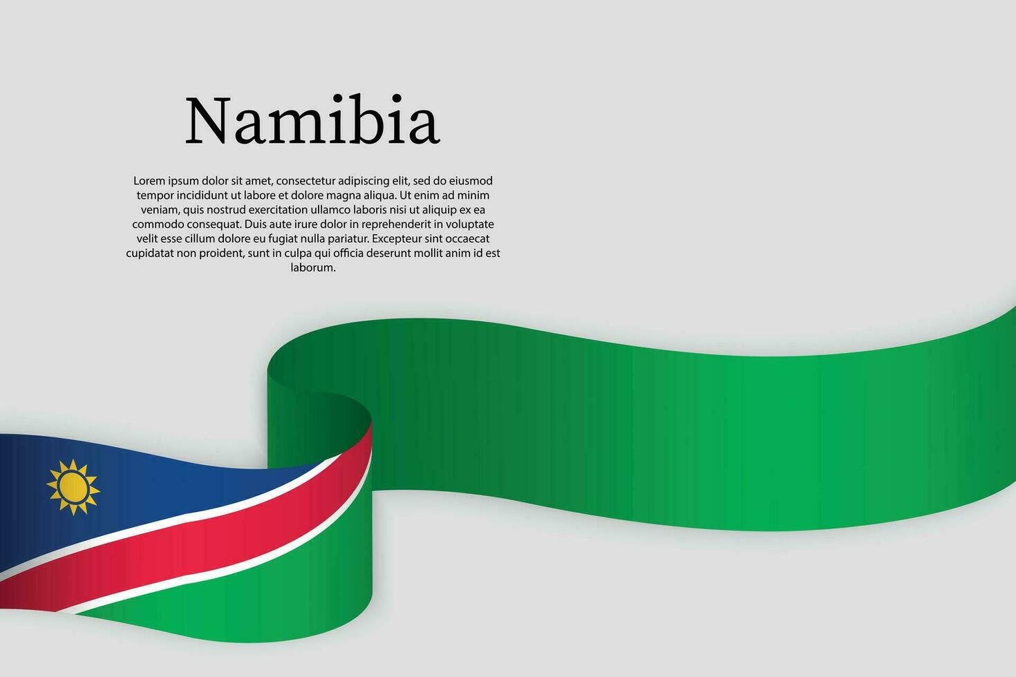 Ribbon flag of Namibia. Celebration background vector