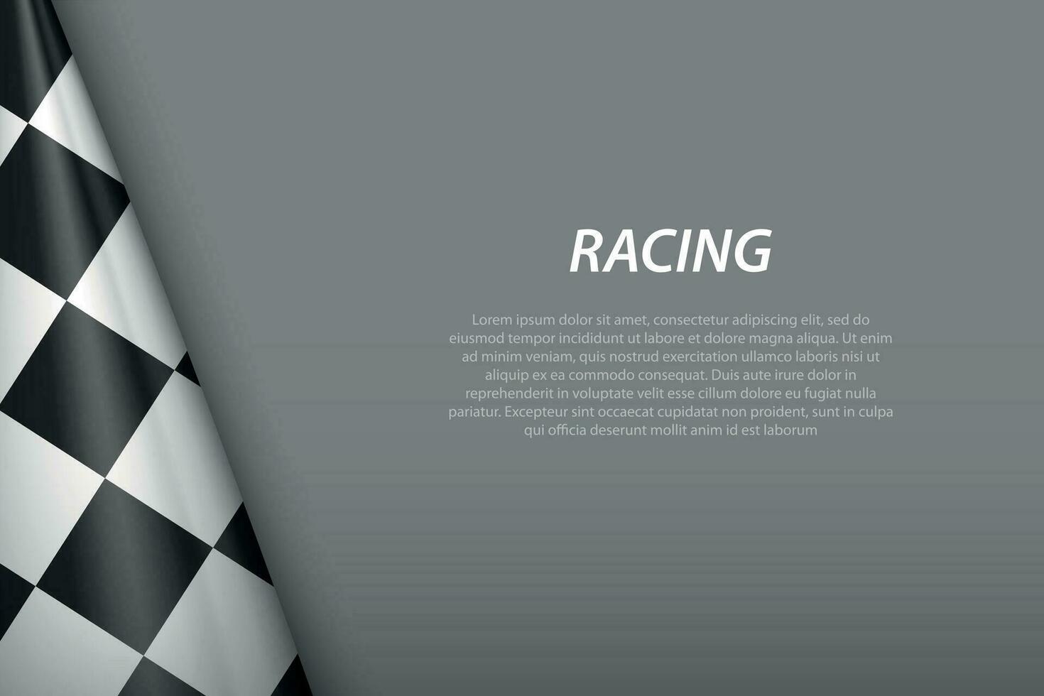 Checkered wave flag for racing background vector