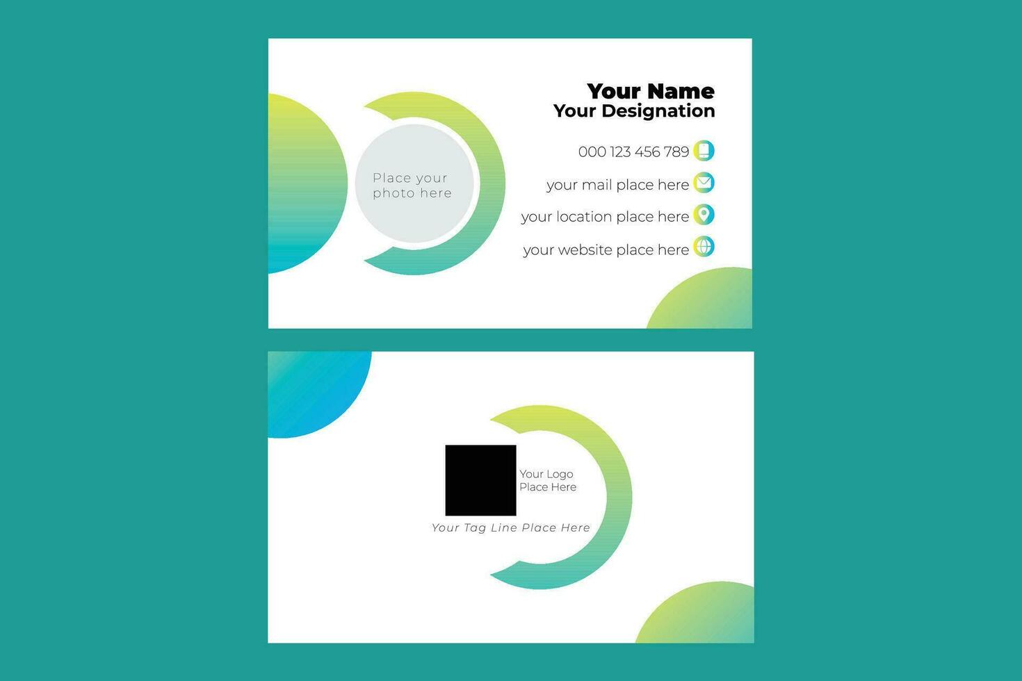 Corporate horizontal business card design vector