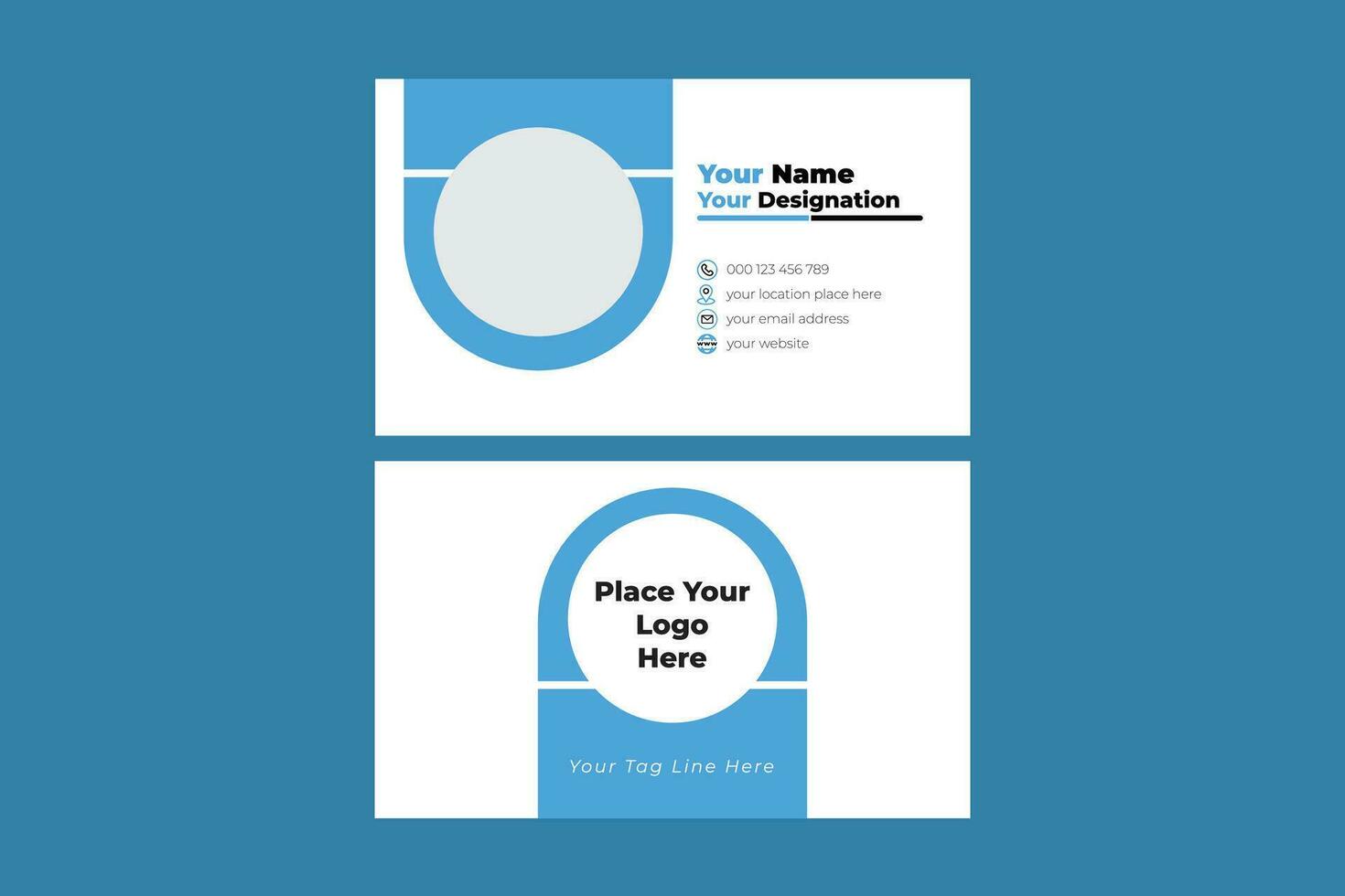 Corporate horizontal business card design vector