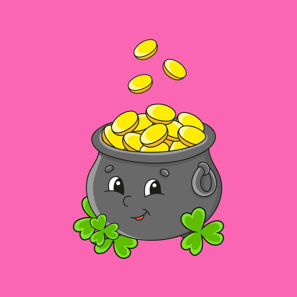 Cute character. Template for your design, books, stickers, cards, posters, clothes. Cartoon style. Isolated on color background. Vector illustration.
