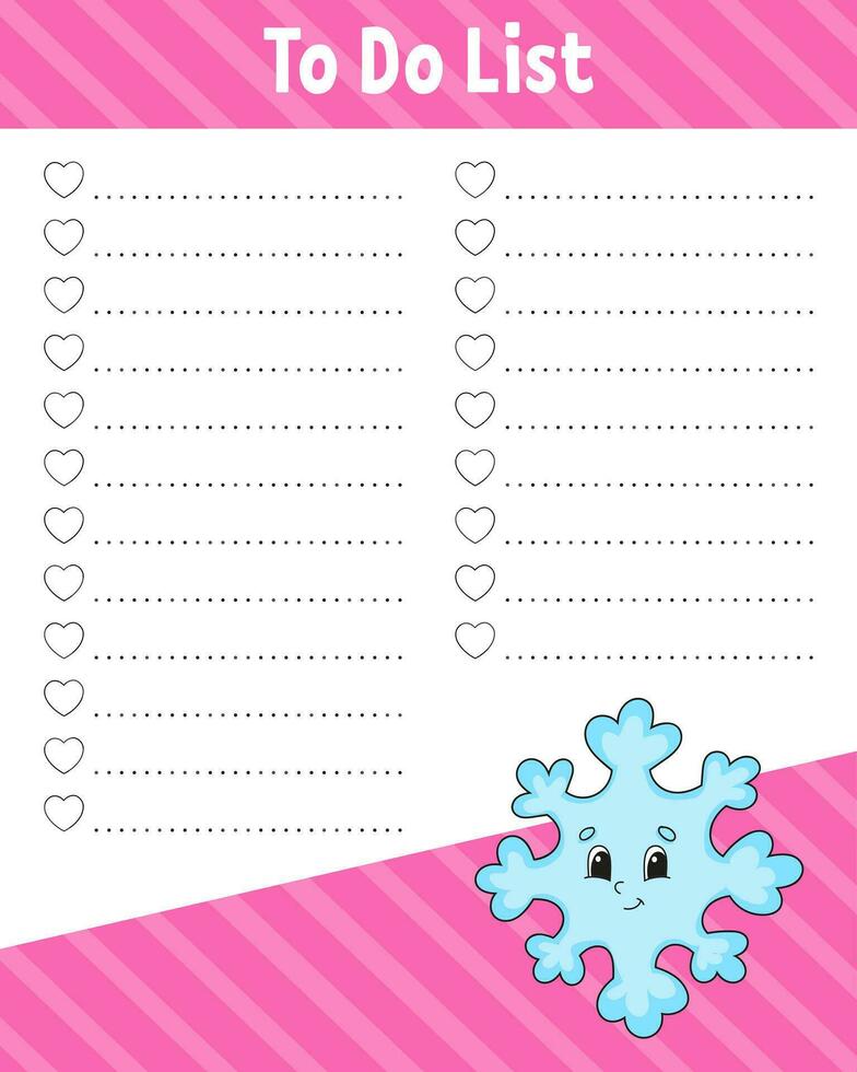 To do list. Printable template. Handwriting paper. Lined sheet. For diary, planner, checklist, wish list. Vector illustration.