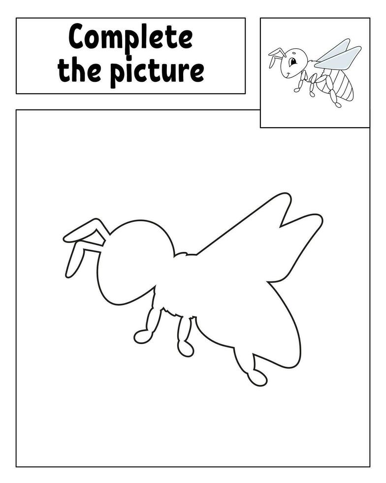 Complete the picture. Coloring page for kids. Vector illustration.