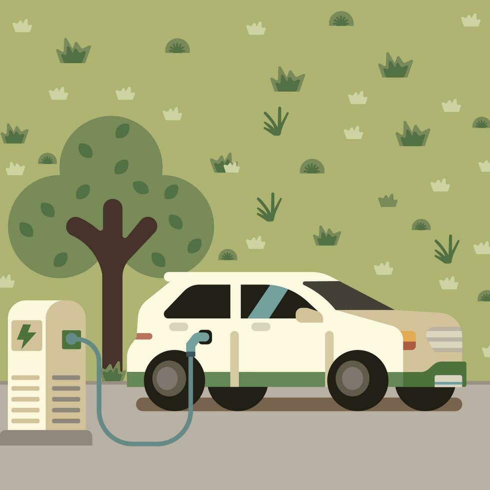electric vehicle illustration vector