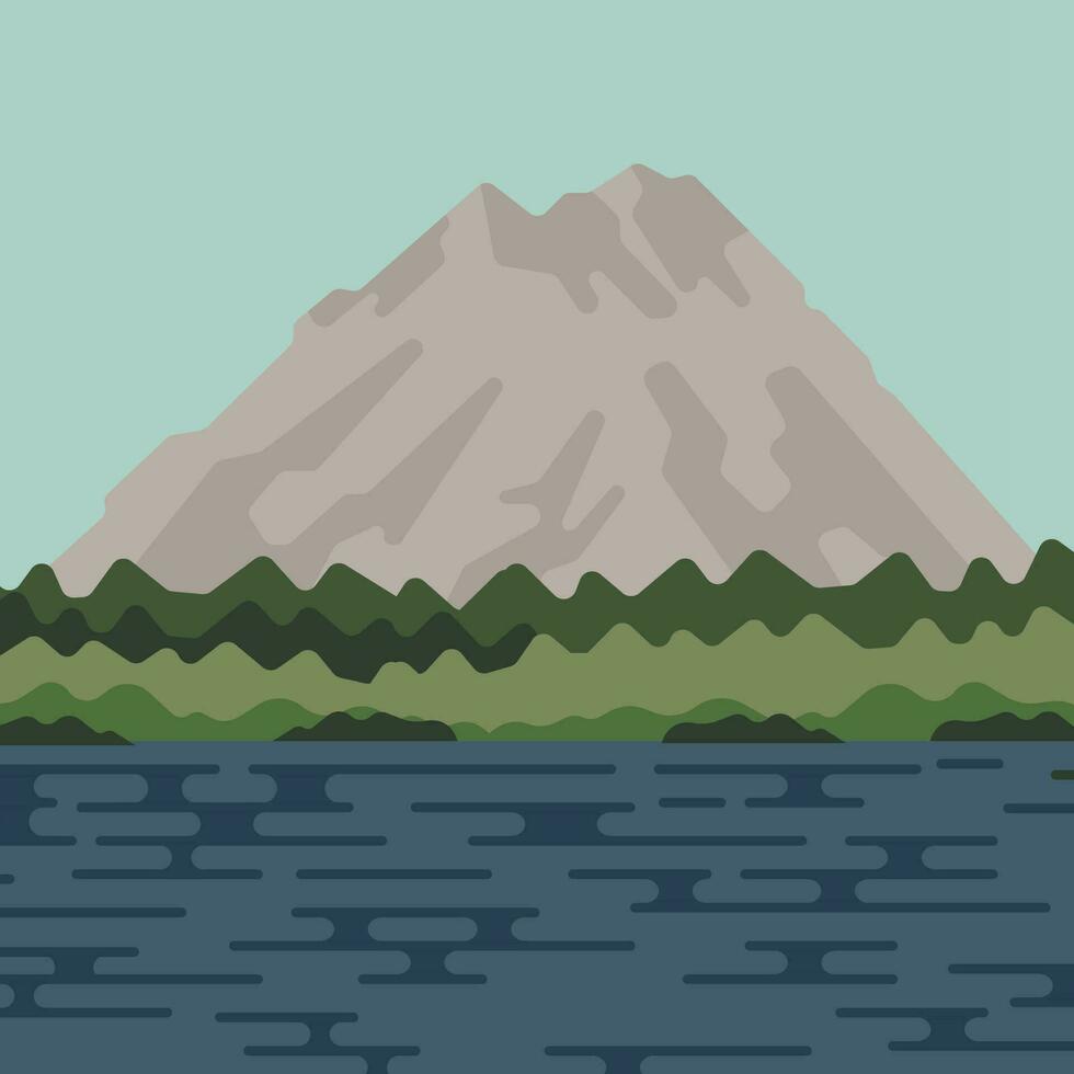 Bali mountain illustration vector