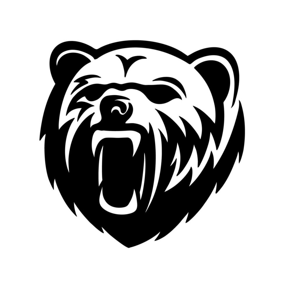 vector logo oso cabeza mascota aislado en blanco antecedentes oso icono