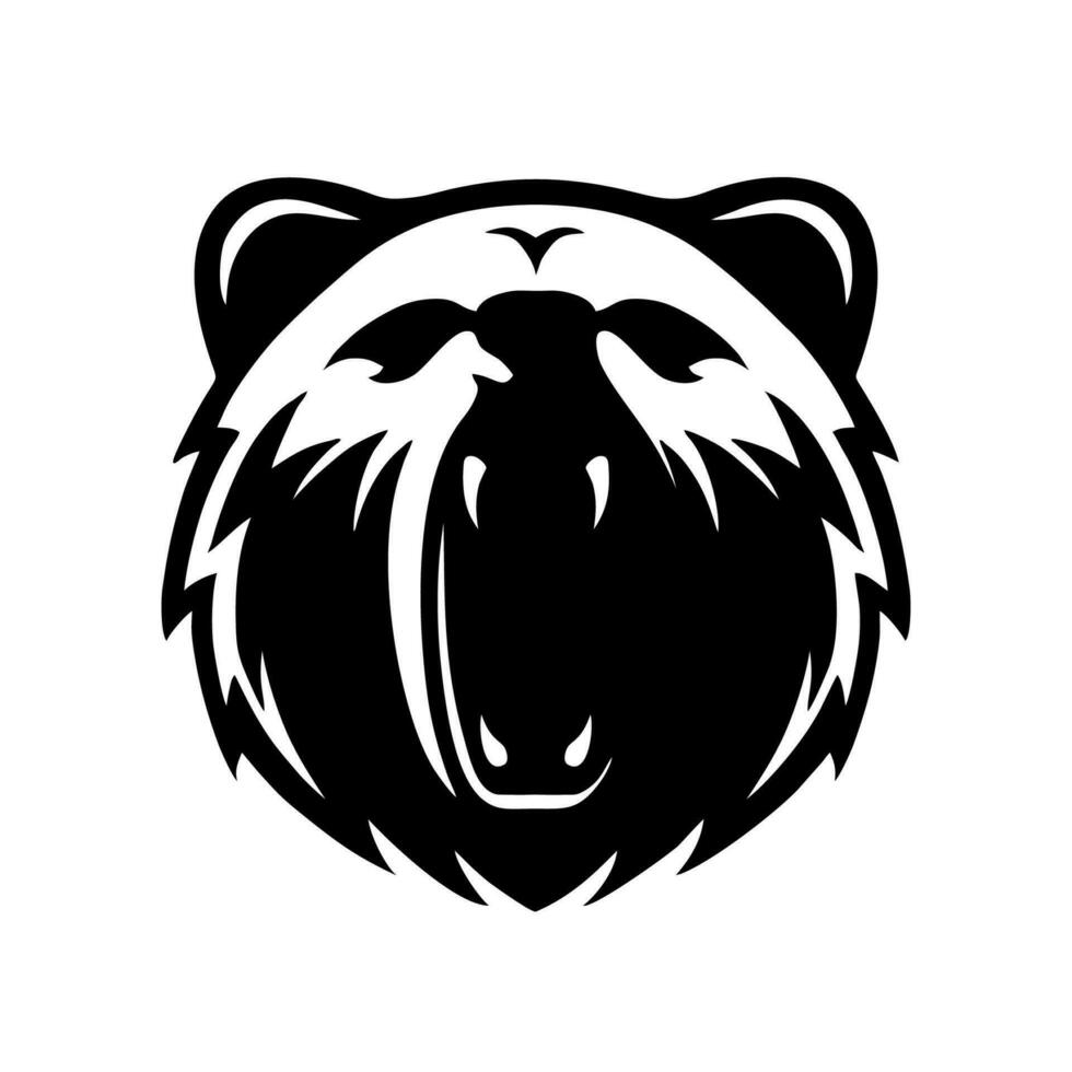 vector logo oso cabeza mascota aislado en blanco antecedentes oso icono