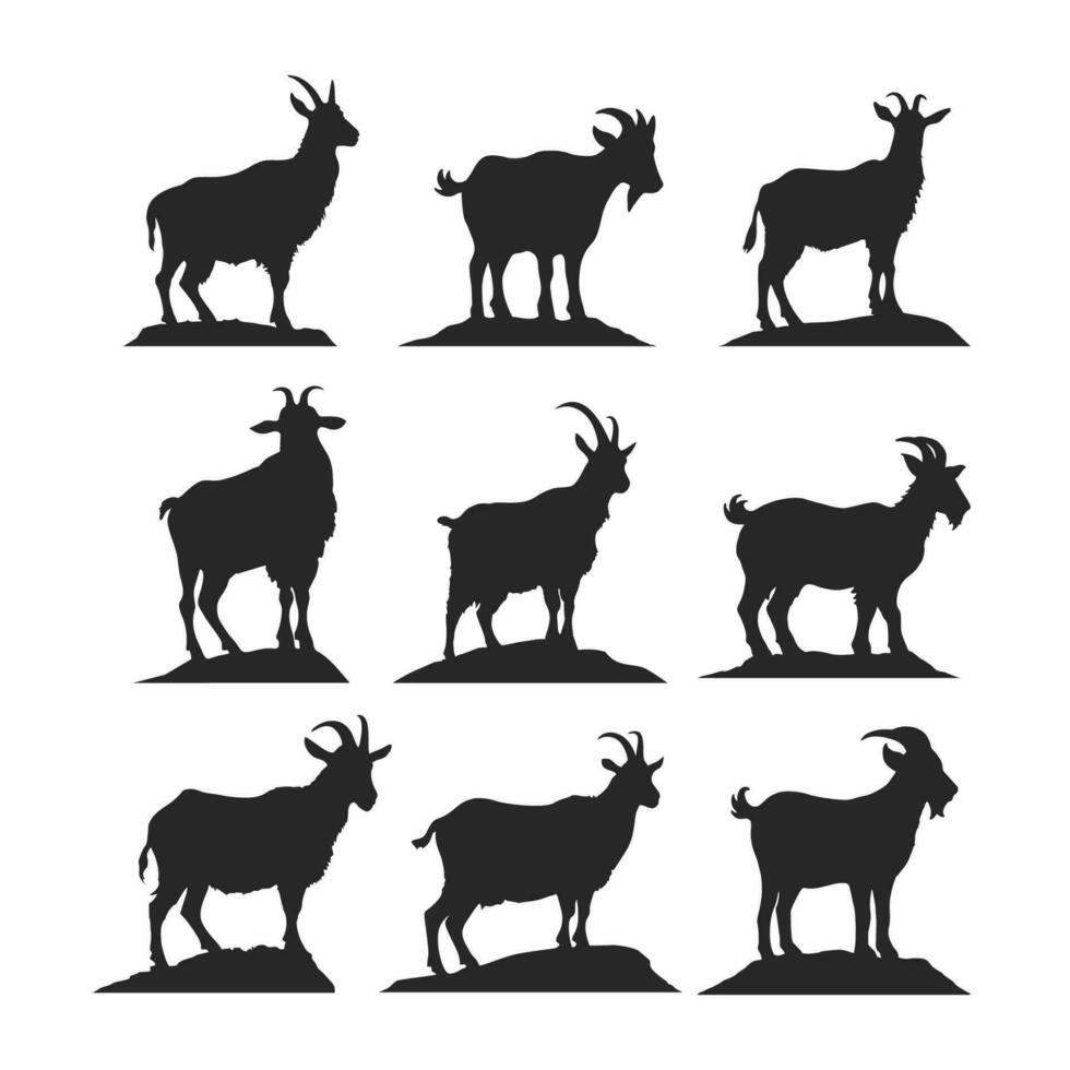 cabra silueta icono símbolo logo negro diseño vector ilustración