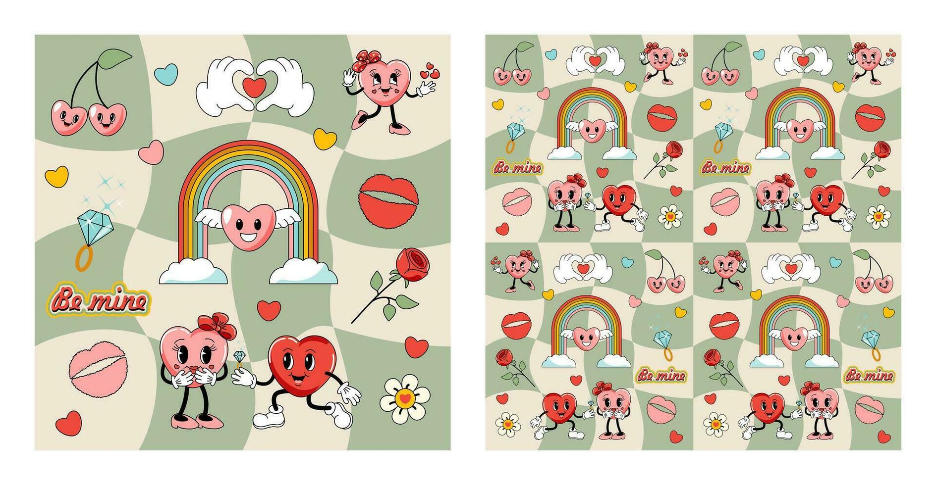 Valentine's Day seamless pattern vector
