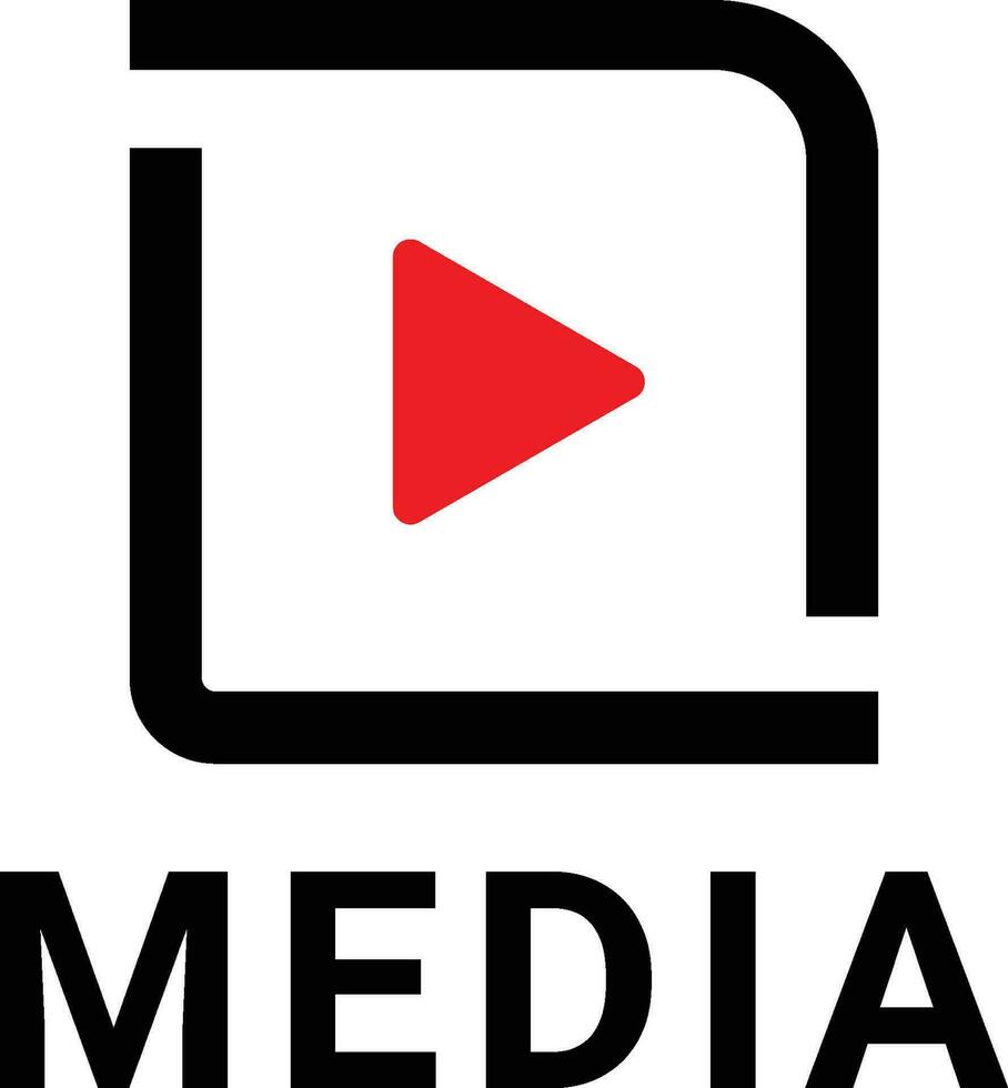 Media logo design minimalist vector