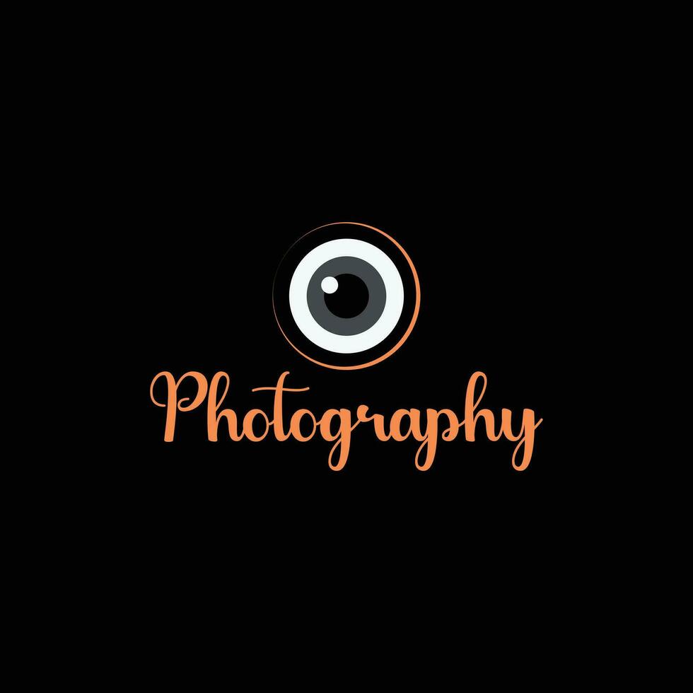 Minimalist camera lens logo design vector