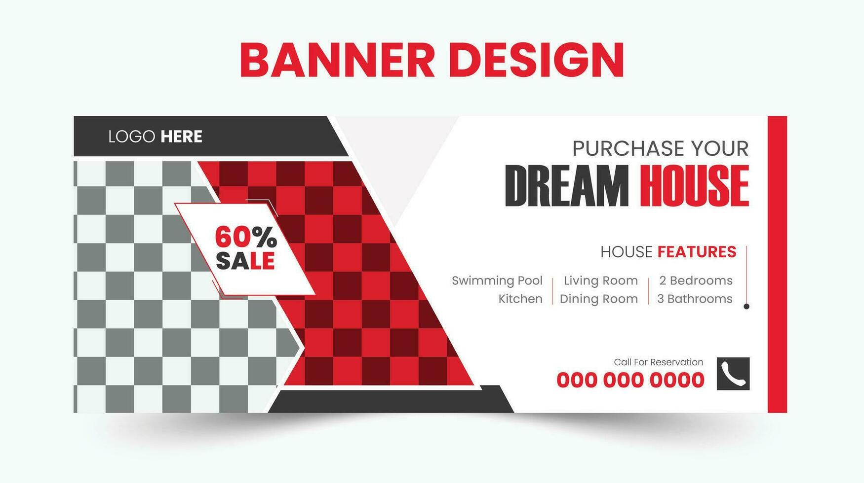 Creative and modern Real estate web banner design Pro Vector. vector