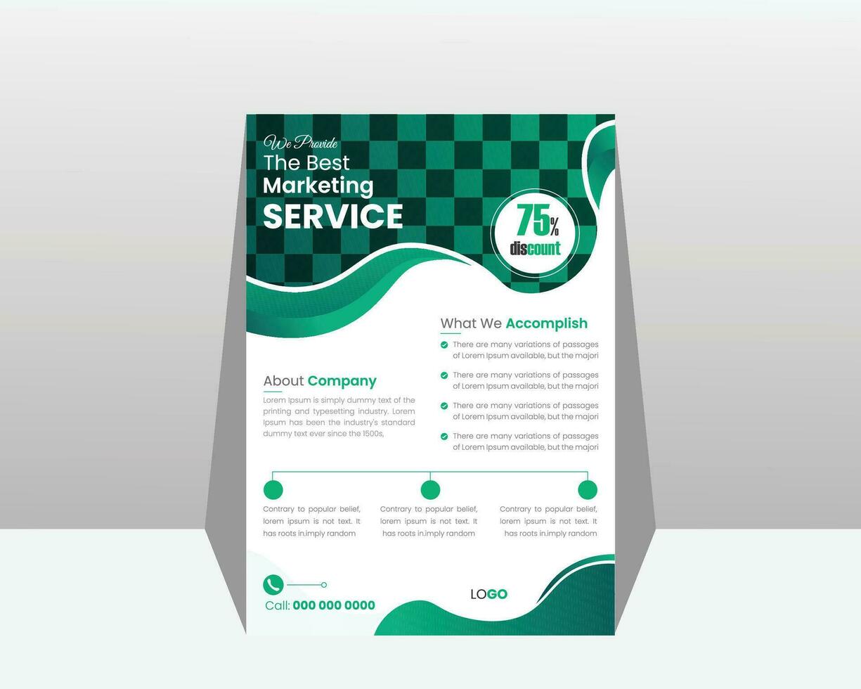 Modern flyer template design free vector. vector