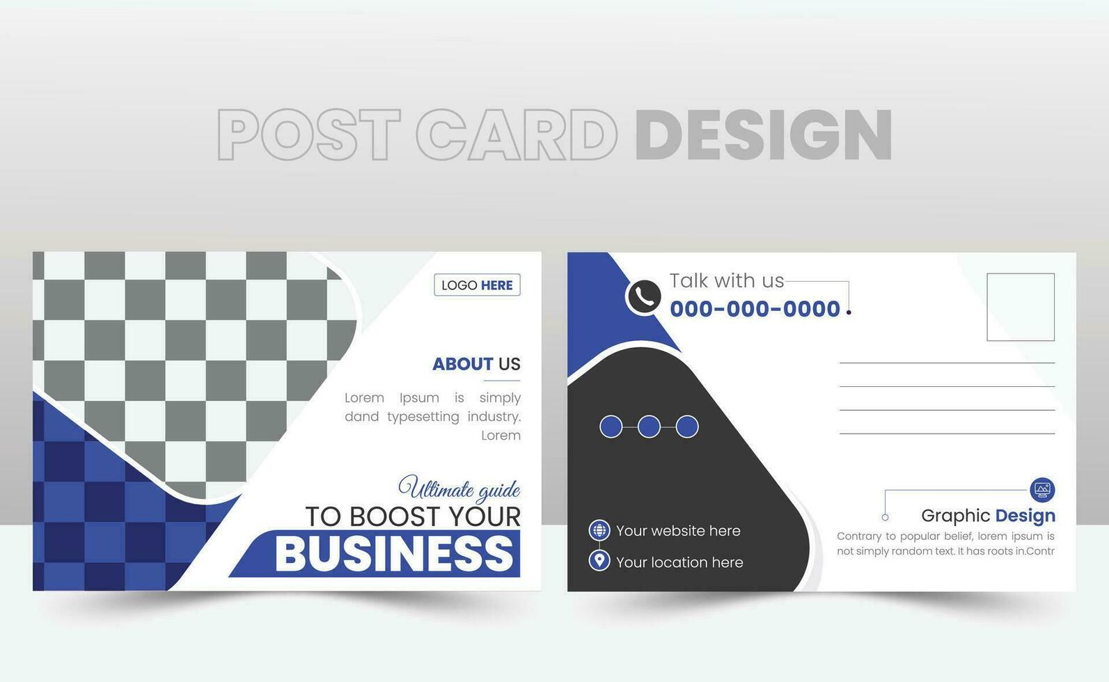 Business postcard or Eddm postcard design template. Modern And Elegant Post Card Template pro Vector