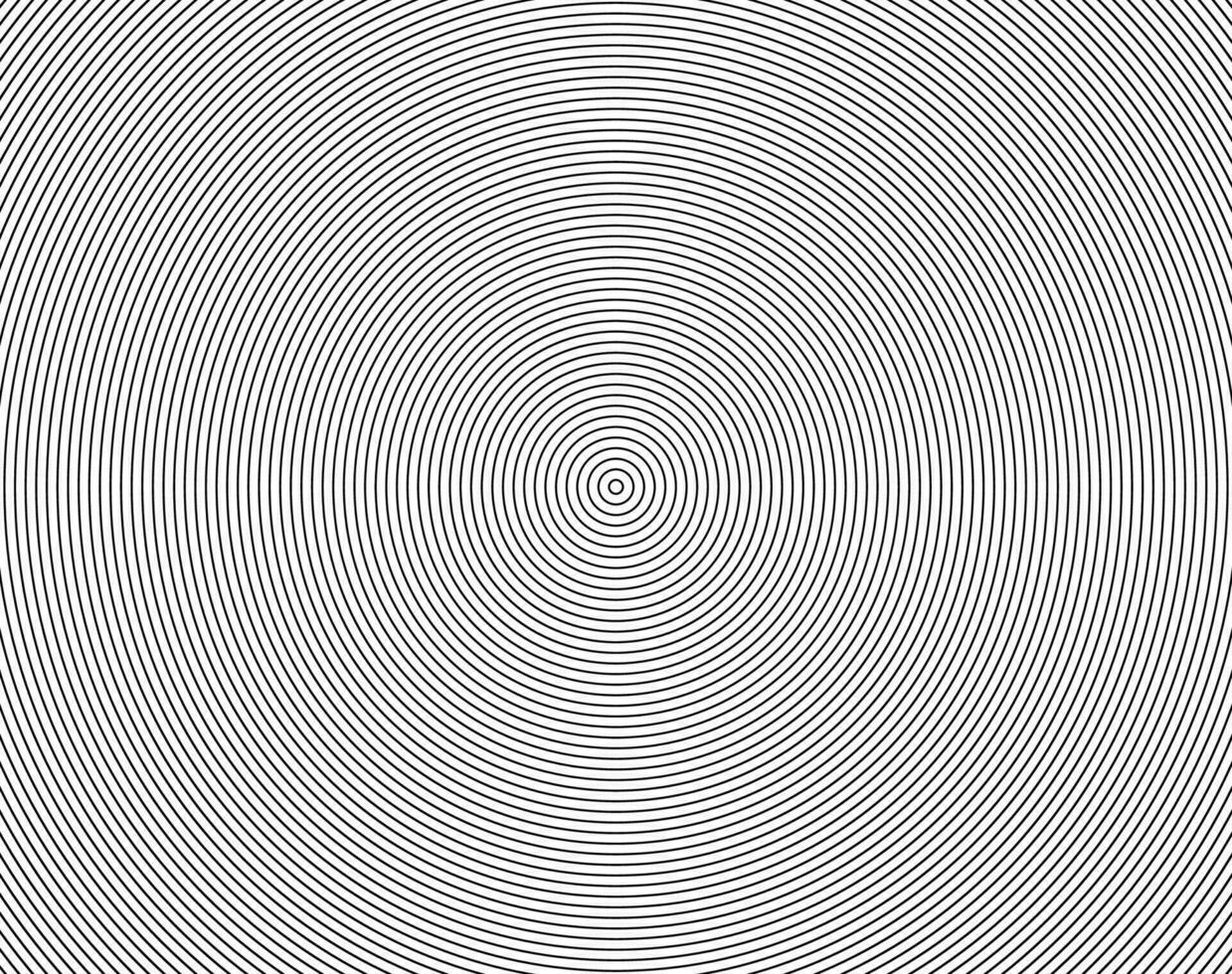 Abstract, hypnotic background with concentric circles. Halftone radial background. Monochrome texture for printing on badges, posters, and business cards. vector