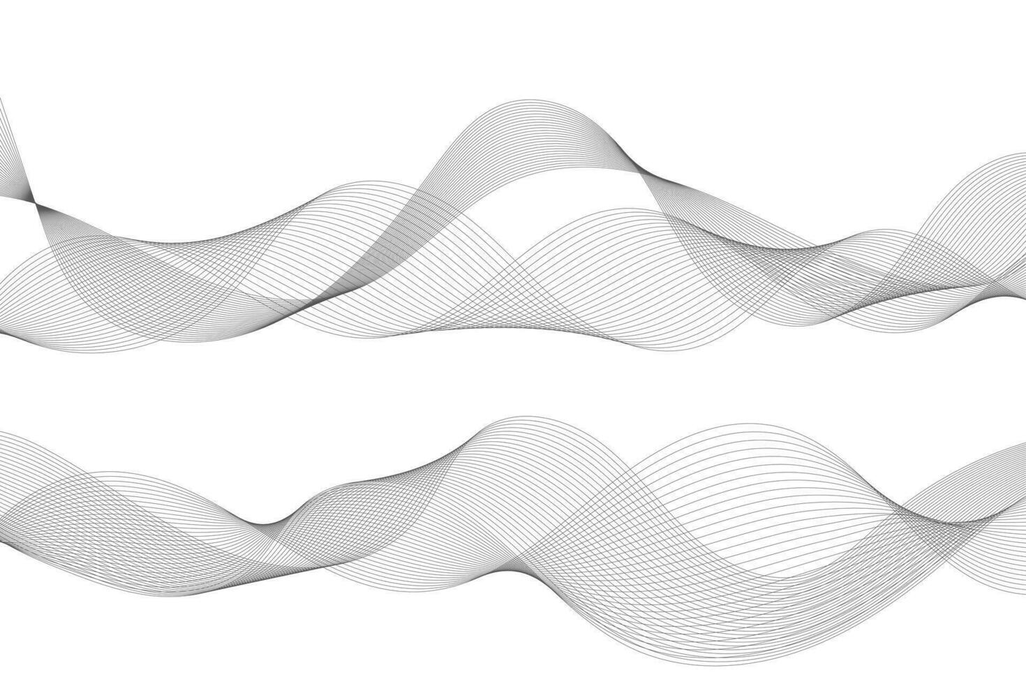 Lines for the Background. Black Stripes on a White Background. Curved Wavy Line, Smooth Stripe. vector