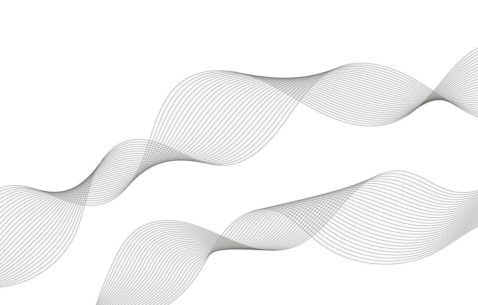 Lines for the Background. Black Stripes on a White Background. Curved Wavy Line, Smooth Stripe. vector