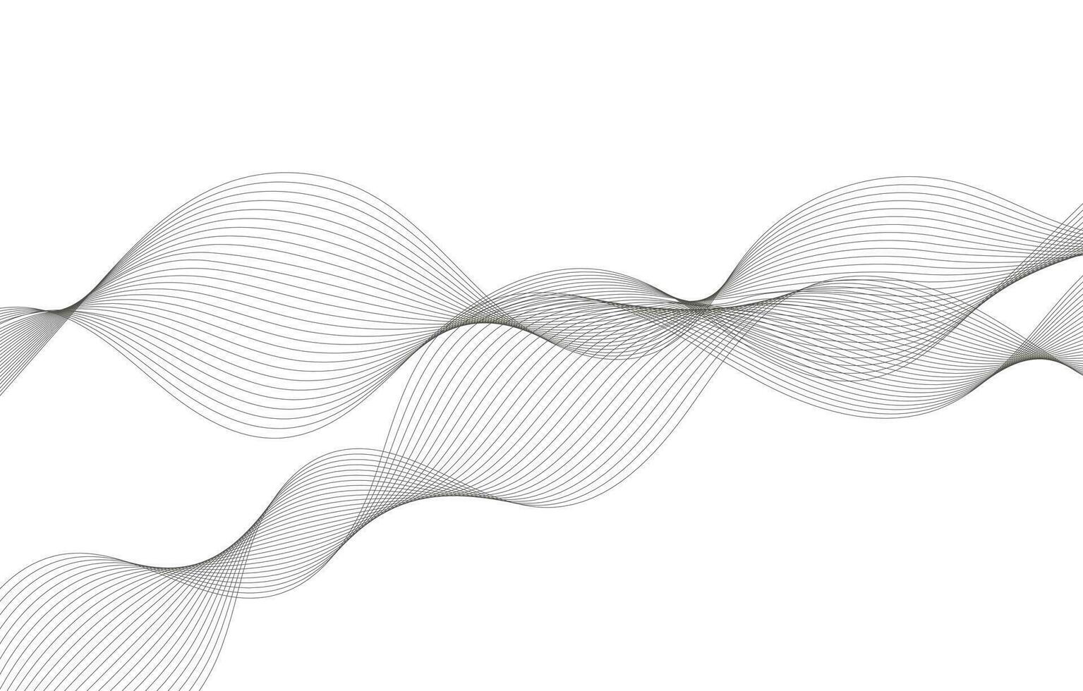 Lines for the Background. Black Stripes on a White Background. Curved Wavy Line, Smooth Stripe. vector