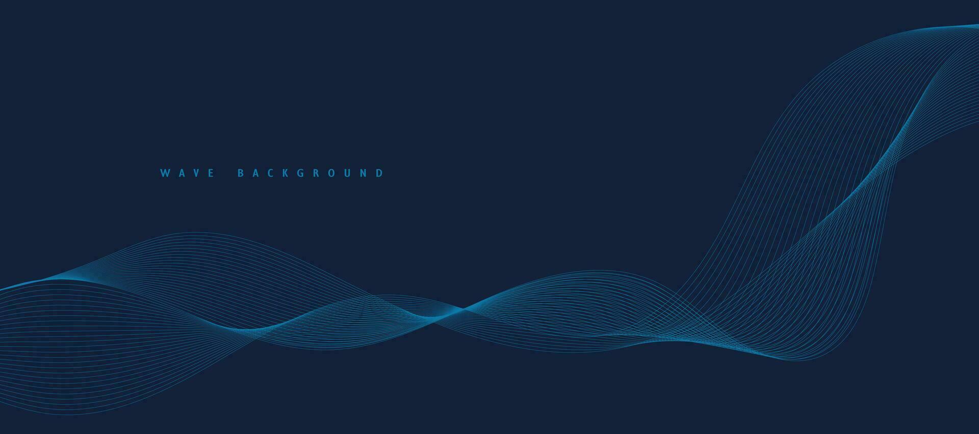 Vector Abstract Background with Dynamic Blue Waves, Lines and Particles.