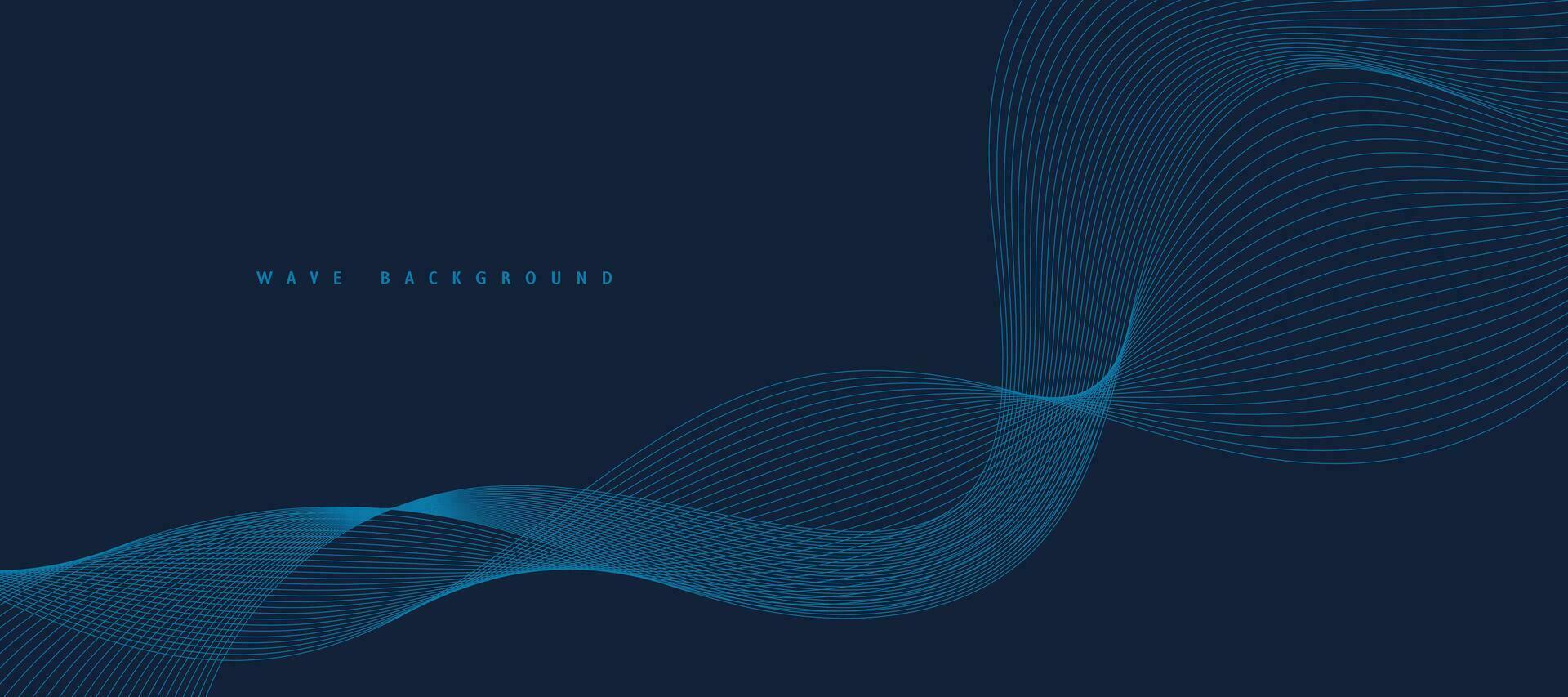 Vector Abstract Background with Dynamic Blue Waves, Lines and Particles.