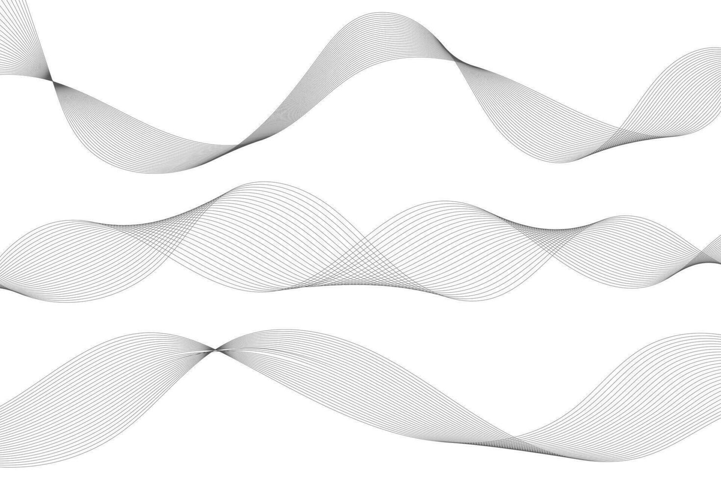 Lines for the Background. Black Stripes on a White Background. Curved Wavy Line, Smooth Stripe. vector