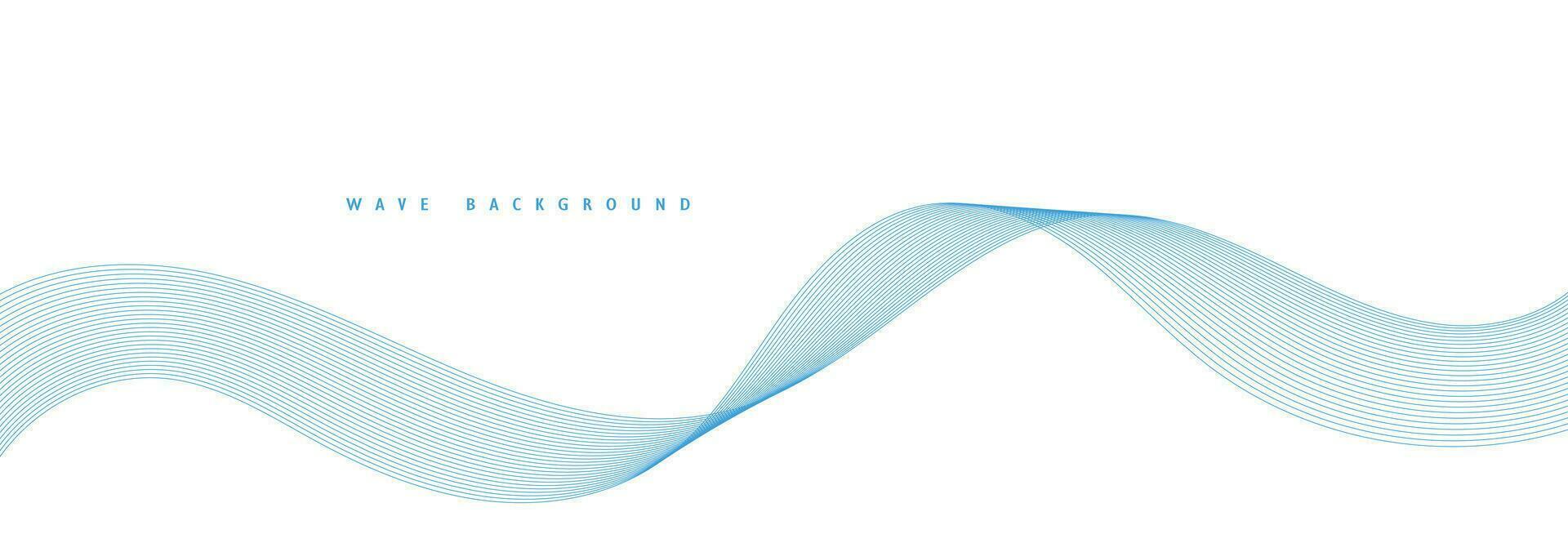 Vector abstract background with dynamic blue waves, lines and particles.