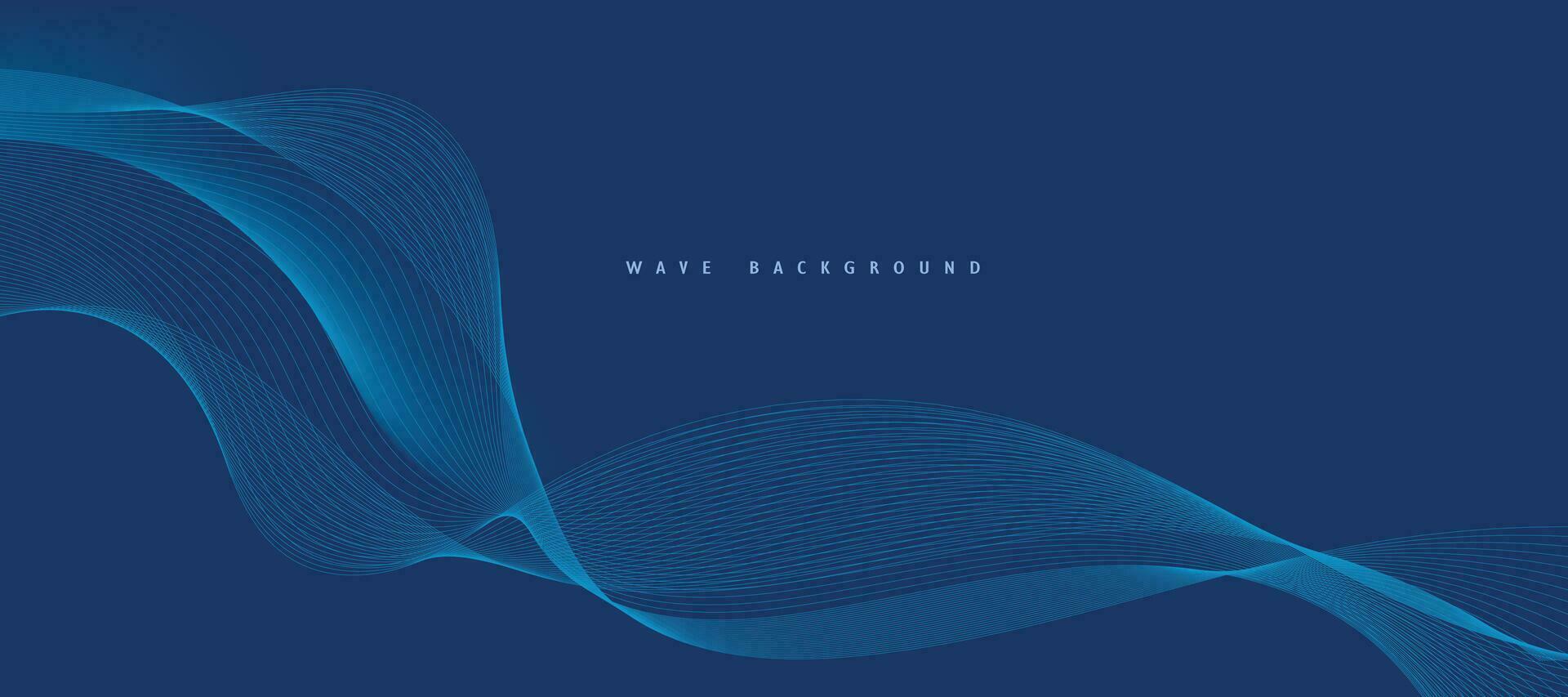 Vector abstract blue background with dynamic blue waves, lines and particles.