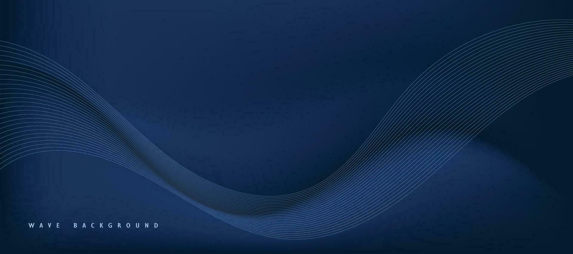 Vector abstract blue background with dynamic blue waves, lines and particles.