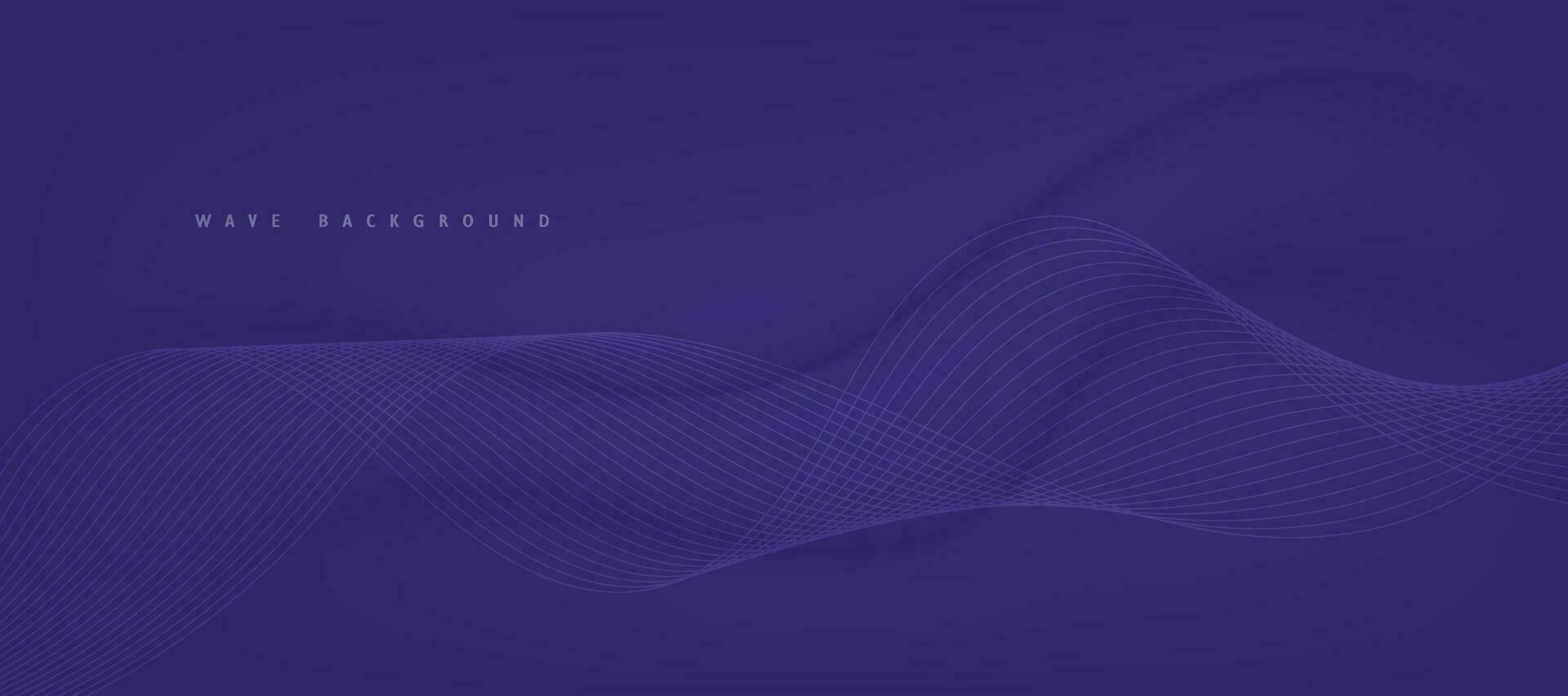 Vector abstract purple background with dynamic purple waves, lines and particles.